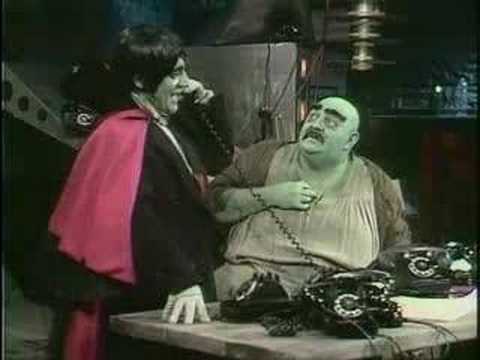 Billy Van as Dr. Frightenstein (left) and Fishka Rais as Igor (right) on <i>The Hilarious House of Frightenstein</i> (1971)